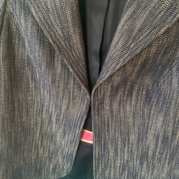 Boden Jacket Blazer Denim Blue Light Tweed - Waist Line Hook - Dressy Casual - Picture 5 of 14